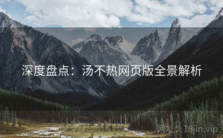 深度盘点:汤不热网页版全景解析